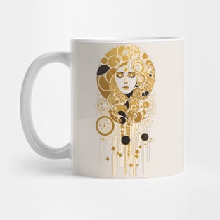 Gustav Klimt's Gilded Muse: Inspired Woman in Ornate Opulence Mug